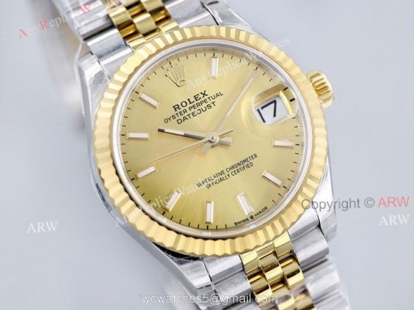 1:1 Superclone EW Factory New Rolex Datejust Gold Dial Jubilee Watch 31mm 1:1 Superclone EW Factory New Rolex Datejust Gold Dial Jubilee Watch 31mm