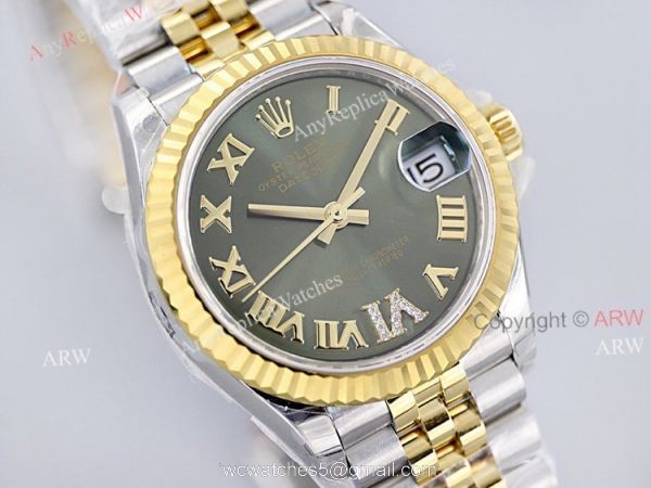 EW Factory 1:1 Two Tone Rolex Green Dial Datejust 31mm Swiss Replica Watches EW Factory 1:1 Two Tone Rolex Green Dial Datejust 31mm Swiss Replica Watches