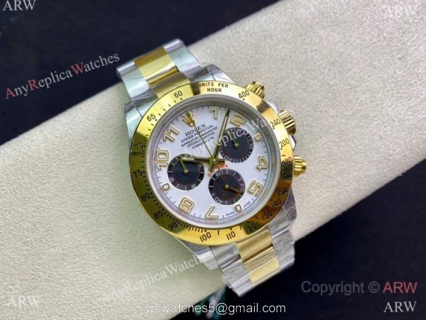 Highest Quality Rolex Daytona JH Factory Clone 4130 Watch Two Tone Arabic Markers Highest Quality Rolex Daytona JH Factory Clone 4130 Watch Two Tone Arabic Markers
