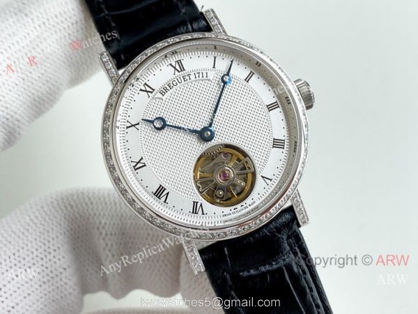 New Copy Breguet Classique Tourbillon Diamond Roman Dial Watch Women 32mm New Copy Breguet Classique Tourbillon Diamond Roman Dial Watch Women 32mm