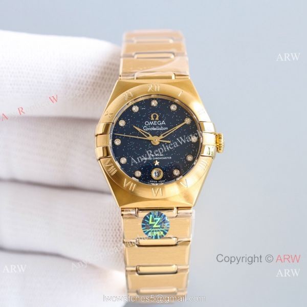 Swiss Copy Omega Constellation 8700 All Gold Watch 29MM Swiss Copy Omega Constellation 8700 All Gold Watch 29MM