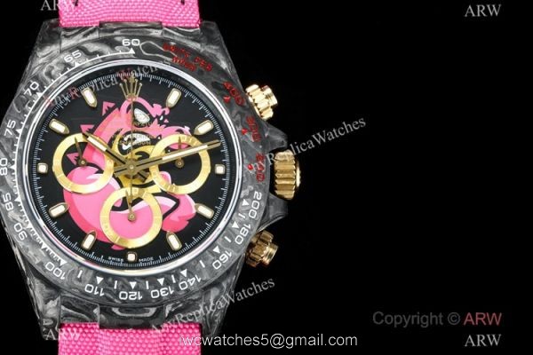 NEW! Super Clone TW Factory Rolex DIW Daytona 7750 Watch NTPT Carbon Pink Dial 40mm NEW! Super Clone TW Factory Rolex DIW Daytona 7750 Watch NTPT Carbon Pink Dial 40mm