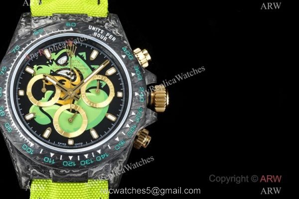 NEW! Super Clone TW Rolex DIW Daytona 7750 Watch NTPT Carbon Green Dial 40mm NEW! Super Clone TW Rolex DIW Daytona 7750 Watch NTPT Carbon Green Dial 40mm