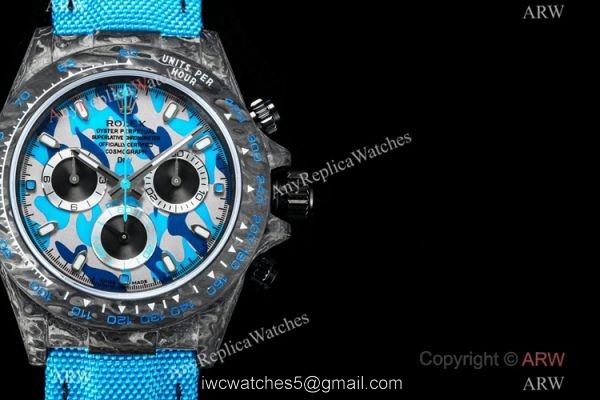 NEW! TW Factory 1-1 Rolex DIW NTPT Carbon Daytona Watch 7750 Chronograph Blue Fabric Leather Band NEW! TW Factory 1-1 Rolex DIW NTPT Carbon Daytona Watch 7750 Chronograph Blue Fabric Leather Band