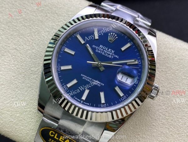 Replica Clean Factory Rolex Datejust Blue Dial 41mm Fluted Bezel Oyster Watch Replica Clean Factory Rolex Datejust Blue Dial 41mm Fluted Bezel Oyster Watch