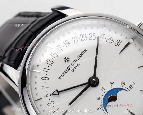 2021 New! Swiss Copy Vacheron Constantin Patrimony Moon Watch White Dial with Retrograde Date 2021 New! Swiss Copy Vacheron Constantin Patrimony Moon Watch White Dial with Retrograde Date