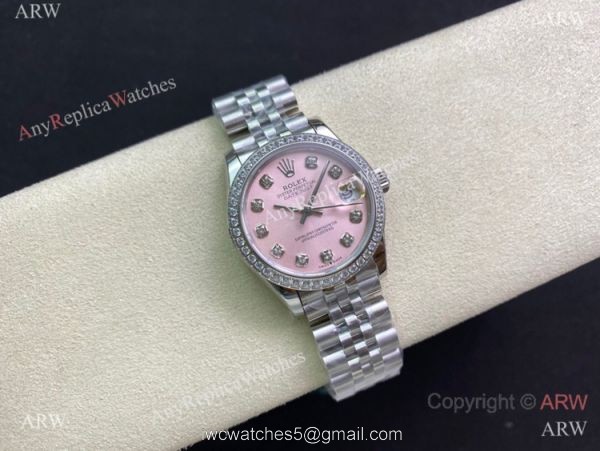 Swiss Copy Rolex Datejust 31mm Pink Diamond Watch Stainless steel Jubilee Swiss Copy Rolex Datejust 31mm Pink Diamond Watch Stainless steel Jubilee