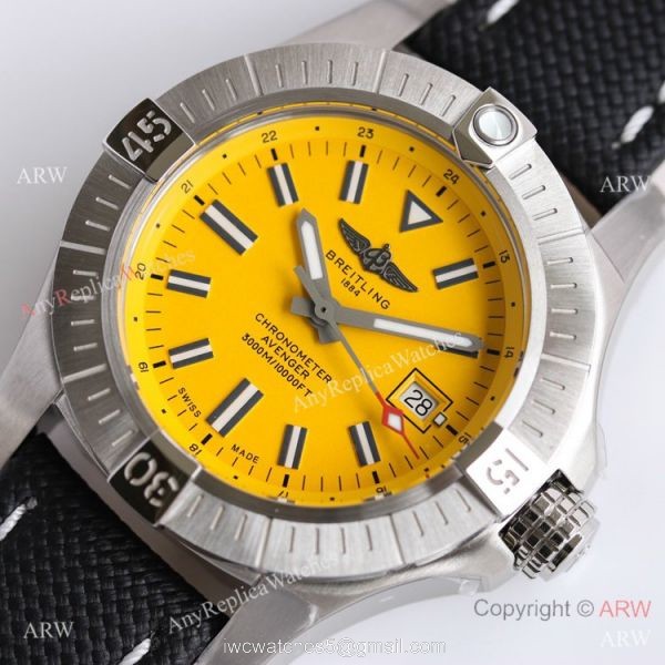 (GF) Swiss Breitling Avenger Automatic 45 Seawolf Asia2824 Watch Yellow Dial Leather Strap (GF) Swiss Breitling Avenger Automatic 45 Seawolf Asia2824 Watch Yellow Dial Leather Strap