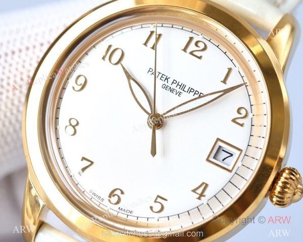 Swiss 9015 Patek Philippe Calatrava Replica Watch Yellow Gold Case Swiss 9015 Patek Philippe Calatrava Replica Watch Yellow Gold Case
