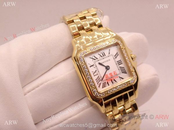 High Quality Cartier Panthere de Watch Yellow Gold Diamond Bezel 27mm High Quality Cartier Panthere de Watch Yellow Gold Diamond Bezel 27mm