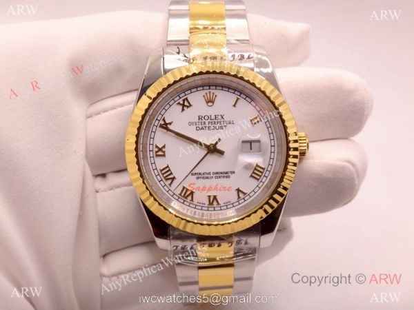 Copy Rolex Oyster Datejust Two Tone White Dial Mingzhu Watch 40mm for Men Copy Rolex Oyster Datejust Two Tone White Dial Mingzhu Watch 40mm for Men
