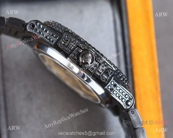 Swiss Grade One Patek Philippe Nautilus Iced Out 9015 Watch Solid Black Swiss Grade One Patek Philippe Nautilus Iced Out 9015 Watch Solid Black