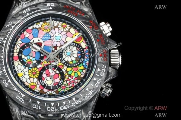 New! TW Swiss Rolex Carbon-Lime Daytona 7750 Watch Pink Fabric Leather Band New! TW Swiss Rolex Carbon-Lime Daytona 7750 Watch Pink Fabric Leather Band