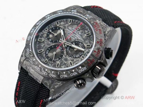 Super Clone Daytona Diw Carbon 4130 Noob 1:1 Best Edition Black Dial on Nylon Strap Super Clone Daytona Diw Carbon 4130 Noob 1:1 Best Edition Black Dial on Nylon Strap