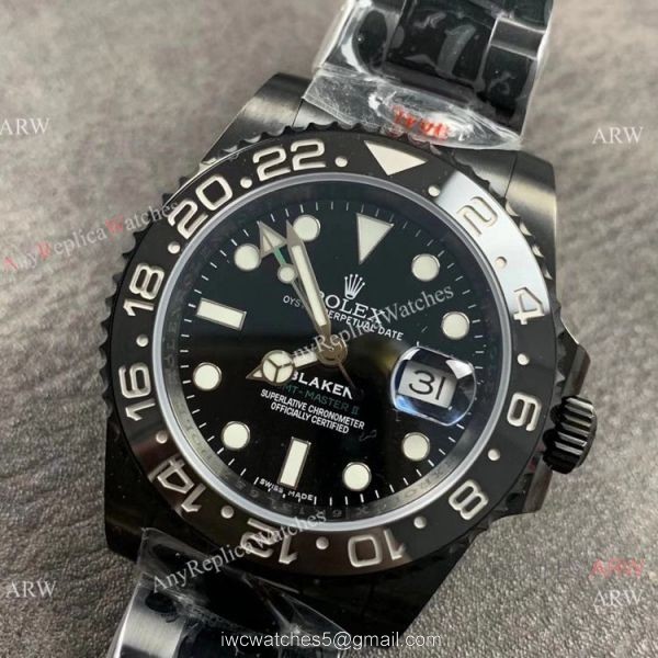 GS Factory Rolex GMT-Master II Blaken Swiss 2824 Watch Black Venom DLC case 40mm GS Factory Rolex GMT-Master II Blaken Swiss 2824 Watch Black Venom DLC case 40mm