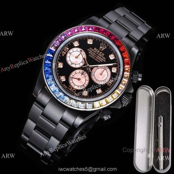 2021 New! Swiss Replica Rolex Daytona Blaken Rainbow 7750 Watch 40mm Black Venom Rose Gold Subdials 2021 New! Swiss Replica Rolex Daytona Blaken Rainbow 7750 Watch 40mm Black Venom Rose Gold Subdials