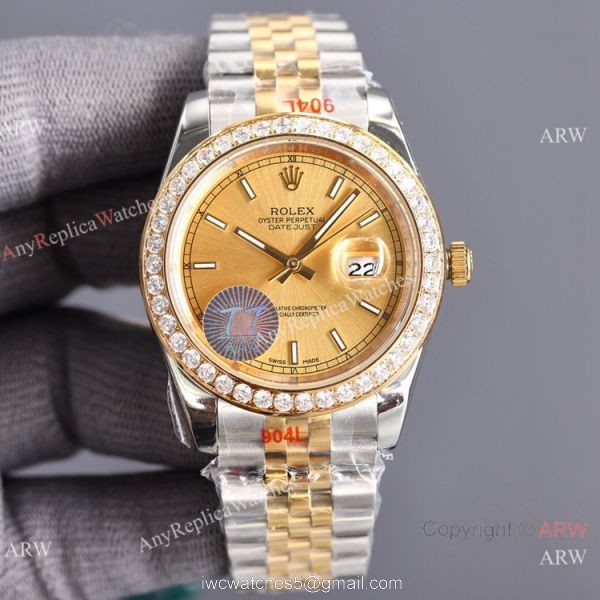 Swiss Quality Copy Rolex Datejust II 8215 Watch 904L Two Tone Diamonds Bezel Swiss Quality Copy Rolex Datejust II 8215 Watch 904L Two Tone Diamonds Bezel