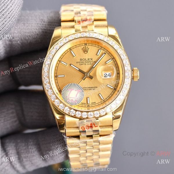 Swiss Quality Copy Rolex Datejust II 8215 Watch 904L Yellow Gold Diamond Bezel 41mm Swiss Quality Copy Rolex Datejust II 8215 Watch 904L Yellow Gold Diamond Bezel 41mm