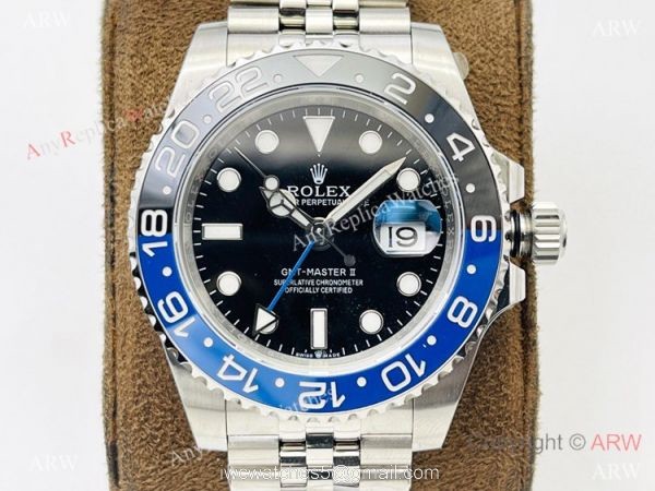 AR Factory V2 Swiss 3186 Rolex GMT-Master II Batman Jubilee Watch AAA Replica AR Factory V2 Swiss 3186 Rolex GMT-Master II Batman Jubilee Watch AAA Replica