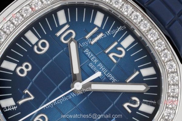 Swiss Quality Replica Patek Philippe Aquanaut 8215 Watch Diamond Bezel Blue Rubber Strap Swiss Quality Replica Patek Philippe Aquanaut 8215 Watch Diamond Bezel Blue Rubber Strap