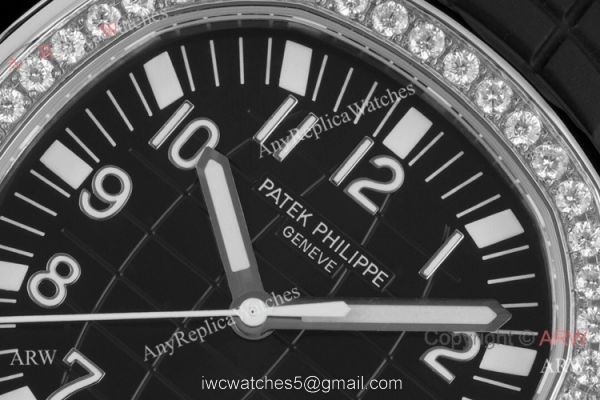 Swiss Quality Replica Patek Philippe Aquanaut 8215 Watch SS Black Dial Diamond Bezel Swiss Quality Replica Patek Philippe Aquanaut 8215 Watch SS Black Dial Diamond Bezel