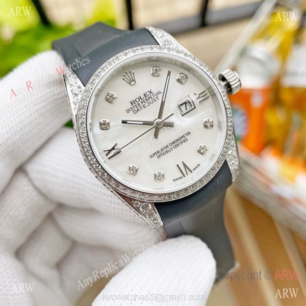 Replica ROLEX Datejust Citizen 8215 Rubber strap Diamond Ladies Watch Replica ROLEX Datejust Citizen 8215 Rubber strap Diamond Ladies Watch
