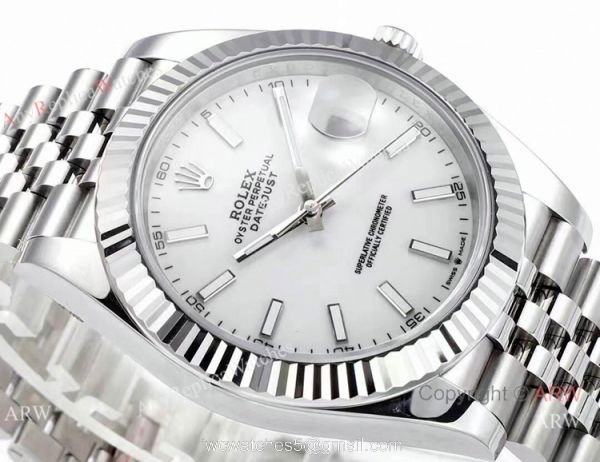 (JVS Factory) Copy Rolex Datejust 41mm 904l Steel White Dial JVS 72hrs Power Reserve (JVS Factory) Copy Rolex Datejust 41mm 904l Steel White Dial JVS 72hrs Power Reserve