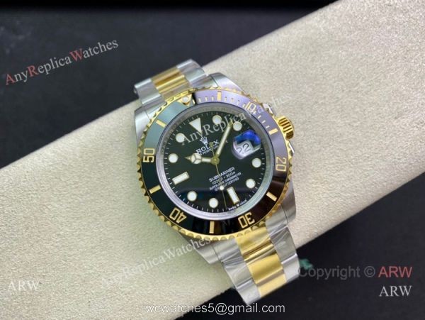 (JVS) Swiss Grade Rolex Submariner 41mm JVS Factory New 3235 Wrist 2-Tone Black Ceramic (JVS) Swiss Grade Rolex Submariner 41mm JVS Factory New 3235 Wrist 2-Tone Black Ceramic