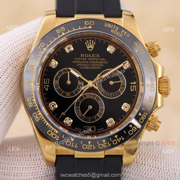 Replica V3 Rolex Daytona Black Face Gold Case Ceramic bezel Man Watch Replica V3 Rolex Daytona Black Face Gold Case Ceramic bezel Man Watch