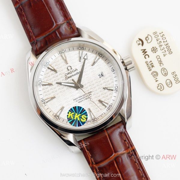 Swiss Quality Omega Aqua Terra 150m Citizen 8215 Watch Blue Wave Leather Strap Swiss Quality Omega Aqua Terra 150m Citizen 8215 Watch Blue Wave Leather Strap