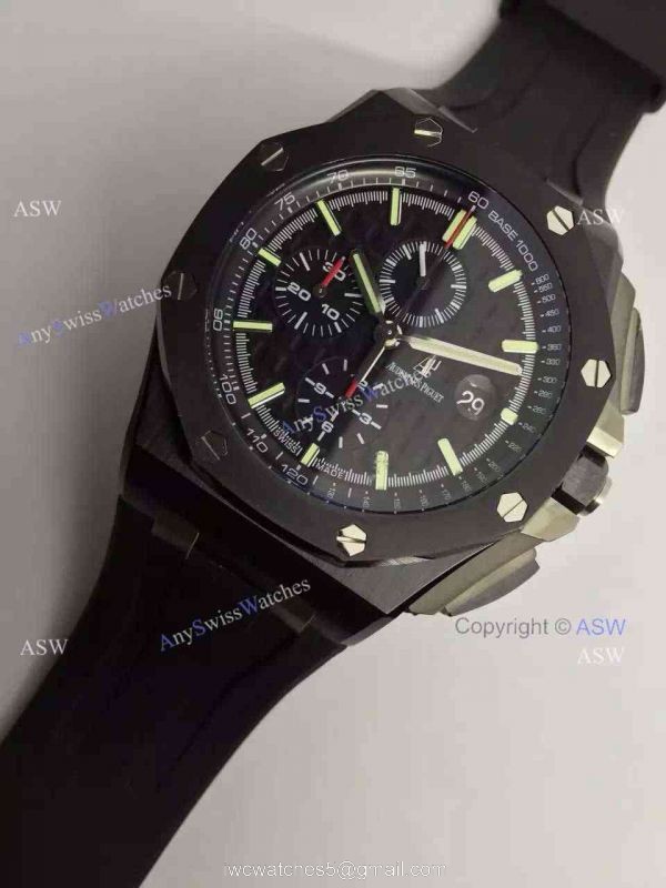 Fake Audemars Piguet Watch Swiss 3126 Black The carbon fiber Black Rubber Fake Audemars Piguet Watch Swiss 3126 Black The carbon fiber Black Rubber