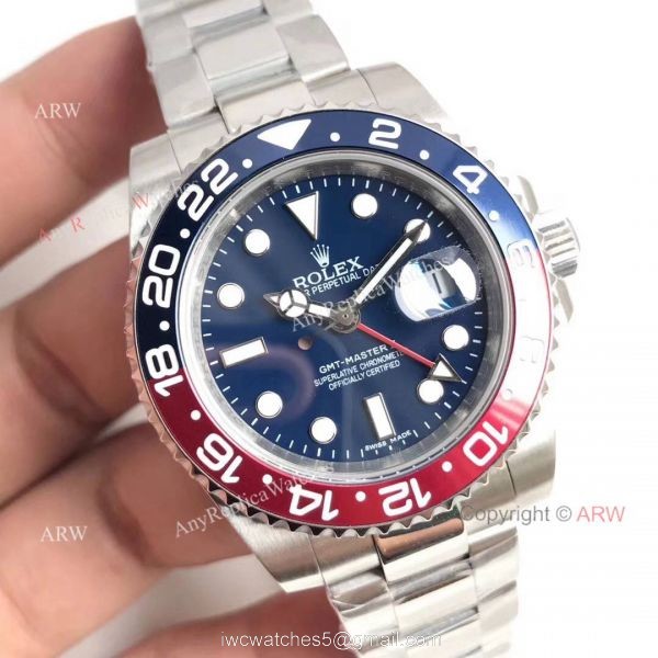 New Rolex GMT Master II Pepsi Replica Wristwatch Stainless Steel Blue Dial 40MM New Rolex GMT Master II Pepsi Replica Wristwatch Stainless Steel Blue Dial 40MM
