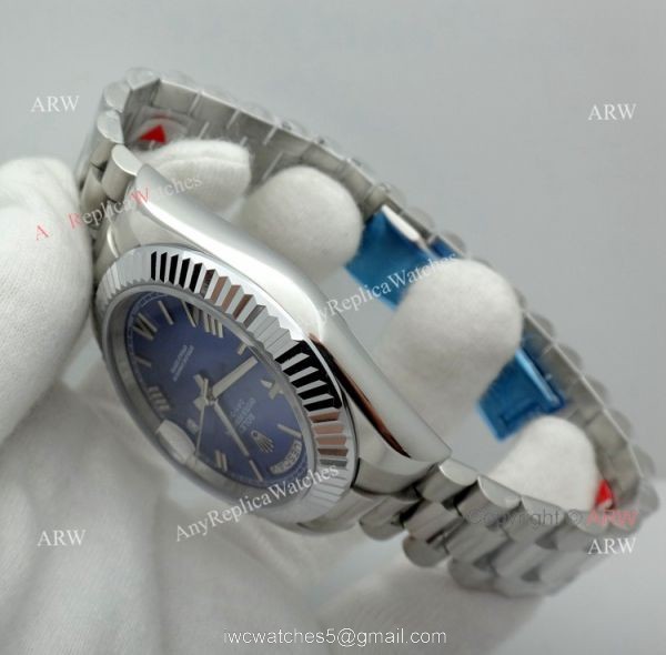 Best Rolex Day Date President Replica Watch 40mm Stainless Steel Blue Dial Best Rolex Day Date President Replica Watch 40mm Stainless Steel Blue Dial