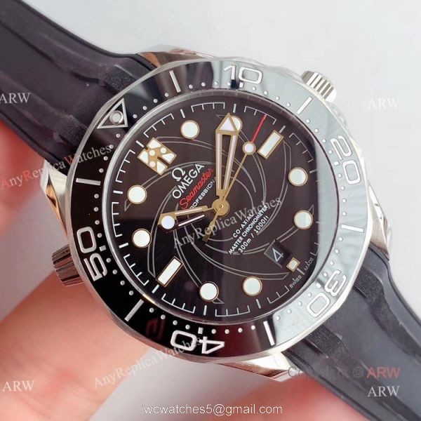 OM Factory Omega Seamaster Diver 300m Black Rubber Strap Omega 007 Replica Watch OM Factory Omega Seamaster Diver 300m Black Rubber Strap Omega 007 Replica Watch