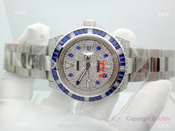 Best Replica Rolex Submariner Stainless Steel Iced Out Diamond Watch 40MM Best Replica Rolex Submariner Stainless Steel Iced Out Diamond Watch 40MM