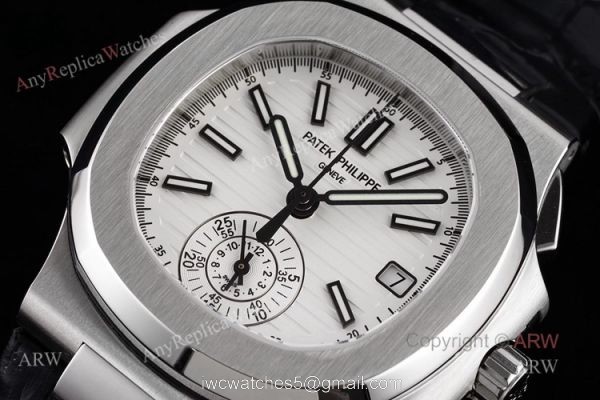 Swiss Replica 5980 Patek Philippe Nautilus 5980 Leather Watch With White Dial Swiss Replica 5980 Patek Philippe Nautilus 5980 Leather Watch With White Dial