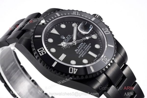 IPK Best 1:1 Rolex Blaken Submariner Watch DLC Carbon IPK Best 1:1 Rolex Blaken Submariner Watch DLC Carbon