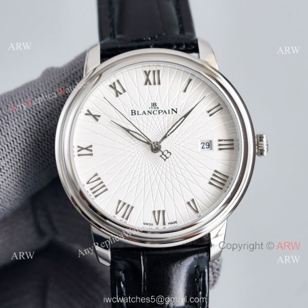 Replica Blancpain Villeret White Dial Leather Strap 40MM Watch With Roman Markers Replica Blancpain Villeret White Dial Leather Strap 40MM Watch With Roman Markers