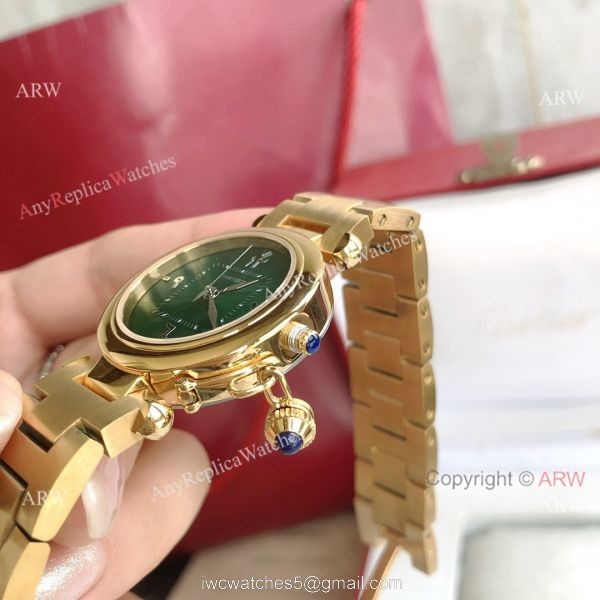 2022 New Copy Cartier Pasha Middle East Limited Edition All Gold Olive Green Dial Watch 2022 New Copy Cartier Pasha Middle East Limited Edition All Gold Olive Green Dial Watch