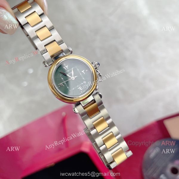 Replica Cartier Pasha Deep Green Dial 2-Tone Gold Watch With Arabic Markers Replica Cartier Pasha Deep Green Dial 2-Tone Gold Watch With Arabic Markers
