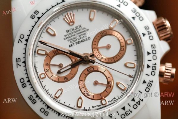 Replica Rolex Daytona AET Modified ceramic Case Rose Gold Crown watch A7750 Movement Replica Rolex Daytona AET Modified ceramic Case Rose Gold Crown watch A7750 Movement