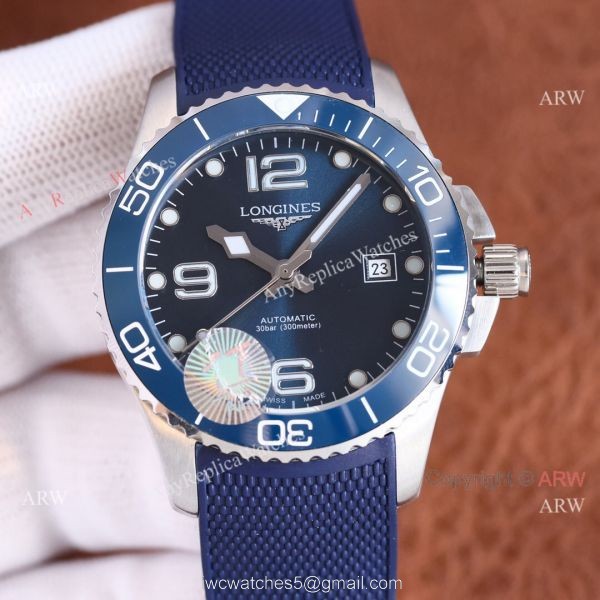 Top Knockoff Longines Hydroconquest Black Watch Rubber Strap 41mm For Men Top Knockoff Longines Hydroconquest Black Watch Rubber Strap 41mm For Men