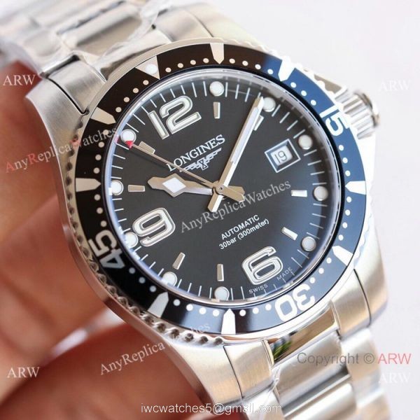 Swiss Replica Longines Hydro conquest L3.742.4 TWF Watch Stainless Steel Black Dial Swiss Replica Longines Hydro conquest L3.742.4 TWF Watch Stainless Steel Black Dial