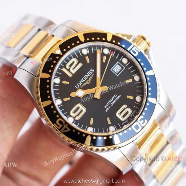 Swiss Replica Longines Hydro conquest TWF 2-Tone Black Dial Watch Swiss Replica Longines Hydro conquest TWF 2-Tone Black Dial Watch
