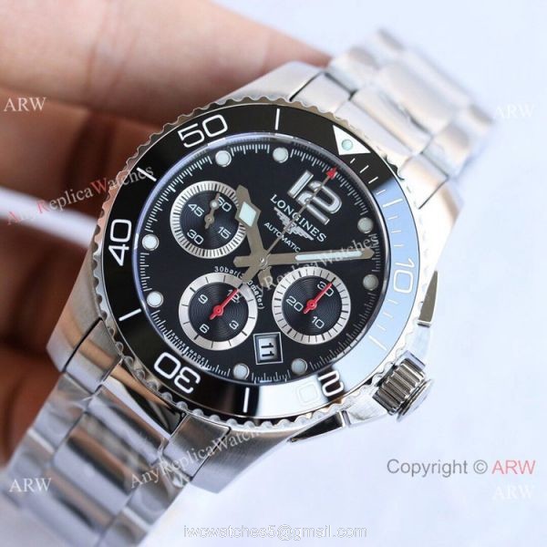 Swiss Replica Longines Hydroconquest 7750 TWF Ss Black Dial Watch 41mm Swiss Replica Longines Hydroconquest 7750 TWF Ss Black Dial Watch 41mm
