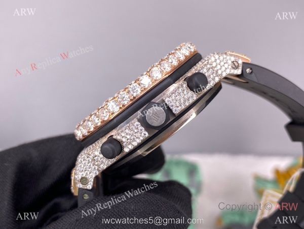JF Factory Iced Out Audemars Piguet Royal Oak 1-1 JF 3126 Watch Rubber Strap JF Factory Iced Out Audemars Piguet Royal Oak 1-1 JF 3126 Watch Rubber Strap