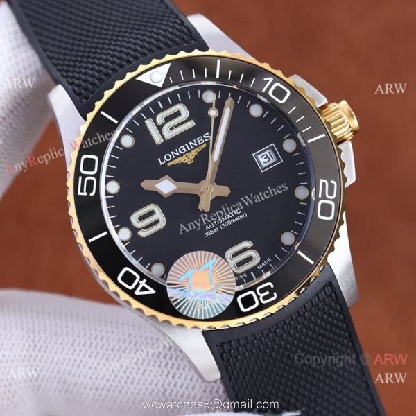 Swiss Quality Longines Hydroconquest Citizen8215 2-Tone Ceramic Bezel Black Dial Watch 41 Swiss Quality Longines Hydroconquest Citizen8215 2-Tone Ceramic Bezel Black Dial Watch 41