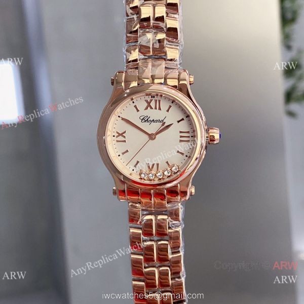 Copy Chopard Happy Sport 30mm Lady Watch Rose Gold White Dial Copy Chopard Happy Sport 30mm Lady Watch Rose Gold White Dial