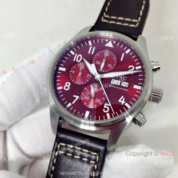 Best Replica IWC Pilots Cherry red Face Rose Gold Automatic Watches Best Replica IWC Pilots Cherry red Face Rose Gold Automatic Watches