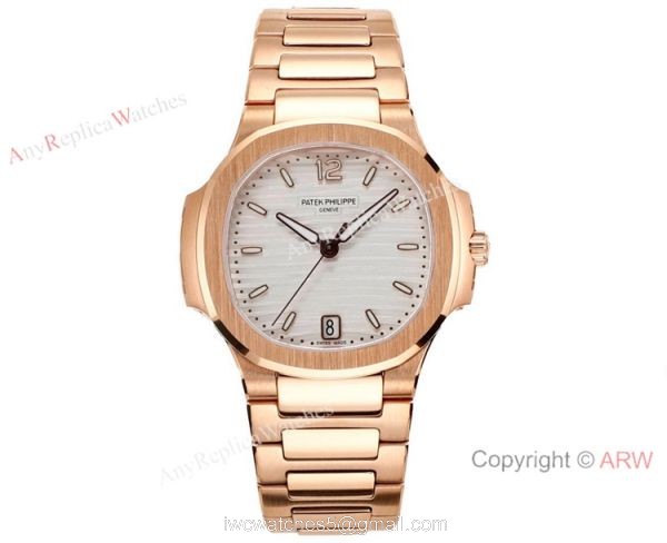 Swiss Cal.324 SC Patek Philippe Lady-Nautilus Copy Watches Rose Gold Dial Swiss Cal.324 SC Patek Philippe Lady-Nautilus Copy Watches Rose Gold Dial